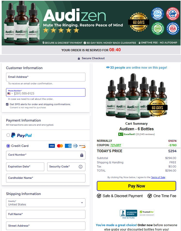 Audizen order page